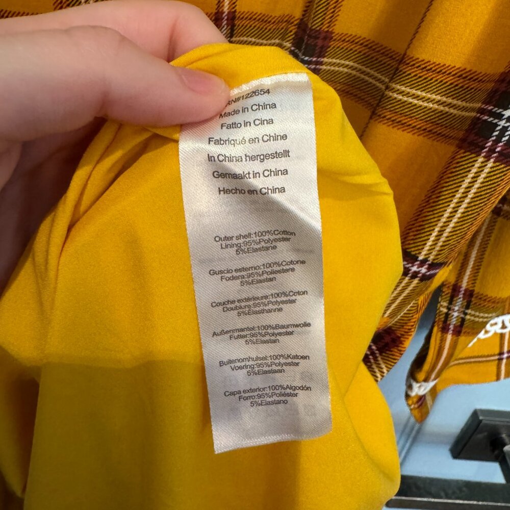 NWT Voodoo Vixen Harley Dress Size XL Yellow Plaid Embroidered Cottagecore FLAW - Picture 15 of 16